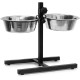 Relaxdays Stainless Steel Feeding Bowl Double Set Height Adjustable Dog Bar with Bowl Stand and 2 Removable Dog Bowls Feeding Bar for Cats / Cat Bar Metal Relaxdays Stainless Steel Feeding Bowl Double Set Height Adjustable Dog Bar with Bowl Stand and 2 Removable Dog Bowls Feeding Bar for Cats / Cat Bar Metal