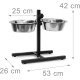 Relaxdays Stainless Steel Feeding Bowl Double Set Height Adjustable Dog Bar with Bowl Stand and 2 Removable Dog Bowls Feeding Bar for Cats / Cat Bar Metal Relaxdays Stainless Steel Feeding Bowl Double Set Height Adjustable Dog Bar with Bowl Stand and 2 Removable Dog Bowls Feeding Bar for Cats / Cat Bar Metal