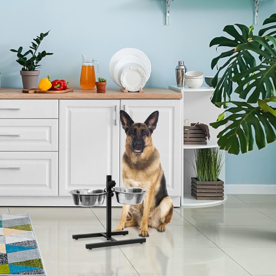 Relaxdays Stainless Steel Feeding Bowl Double Set Height Adjustable Dog Bar with Bowl Stand and 2 Removable Dog Bowls Feeding Bar for Cats / Cat Bar Metal Relaxdays Stainless Steel Feeding Bowl Double Set Height Adjustable Dog Bar with Bowl Stand and 2 Removable Dog Bowls Feeding Bar for Cats / Cat Bar Metal