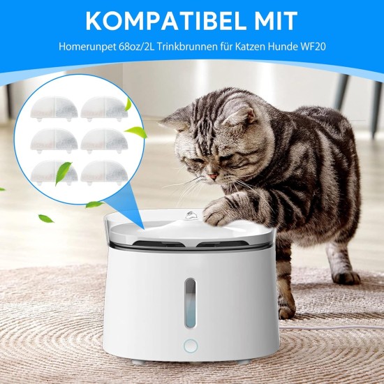 Replacement Filter Kit Compatible with Homerunpet WF20/CF20 Wireless Pumps, Cat/Dog Water Fountain, 3 x Pet Fountain Filters + 3 Water Pump Filters Replacement Filter Kit Compatible with Homerunpet WF20/CF20 Wireless Pumps, Cat/Dog Water Fountain, 3 x Pet Fountain Filters + 3 Water Pump Filters