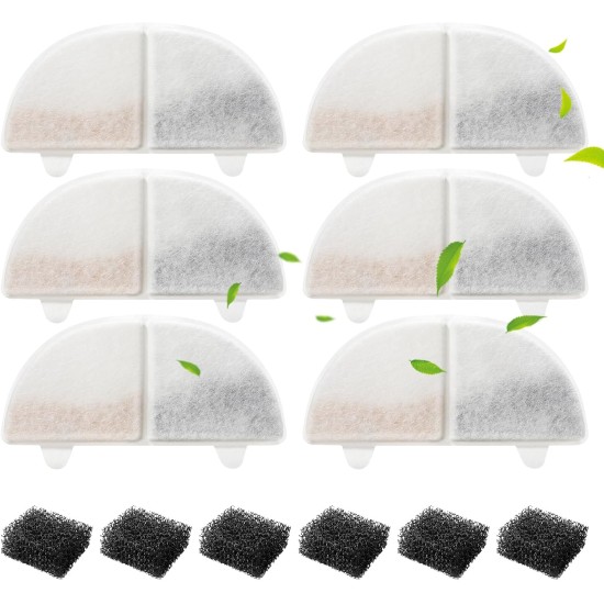 Replacement Filter Kit Compatible with Homerunpet WF20/CF20 Wireless Pumps, Cat/Dog Water Fountain, 3 x Pet Fountain Filters + 3 Water Pump Filters Replacement Filter Kit Compatible with Homerunpet WF20/CF20 Wireless Pumps, Cat/Dog Water Fountain, 3 x Pet Fountain Filters + 3 Water Pump Filters