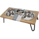 Rosewood Raised Dog Bowl for Medium and Large Dogs with a Sturdy Raised Stand and Two Stainless Steel Water and Food Bowls, Wood, Large