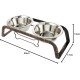 Rosewood Raised Dog Bowl for Medium and Large Dogs with a Sturdy Raised Stand and Two Stainless Steel Water and Food Bowls, Wood, Large