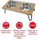 Rosewood Raised Dog Bowl for Medium and Large Dogs with a Sturdy Raised Stand and Two Stainless Steel Water and Food Bowls, Wood, Large