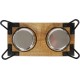 Rosewood Raised Dog Bowl for Medium and Large Dogs with a Sturdy Raised Stand and Two Stainless Steel Water and Food Bowls, Wood, Large