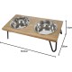 Rosewood Raised Dog Bowl for Medium and Large Dogs with a Sturdy Raised Stand and Two Stainless Steel Water and Food Bowls, Wood, Large