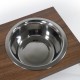 Rosewood Raised Wooden Dog Bowl for Small and Medium Dogs and Cats with a Sturdy Raised Stand and Two Stainless Steel Water and Food Bowls, Medium
