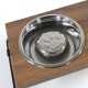 Rosewood Raised Wooden Dog Bowl for Small and Medium Dogs and Cats with a Sturdy Raised Stand and Two Stainless Steel Water and Food Bowls, Medium