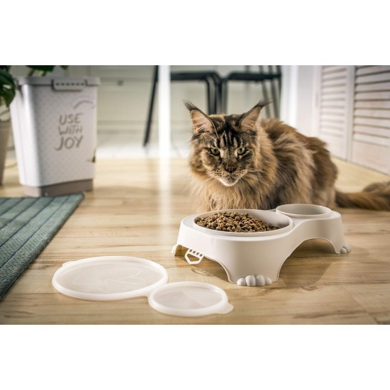 Rotho Double Bowl, Grey, One Size Rotho Double Bowl, Grey, One Size
