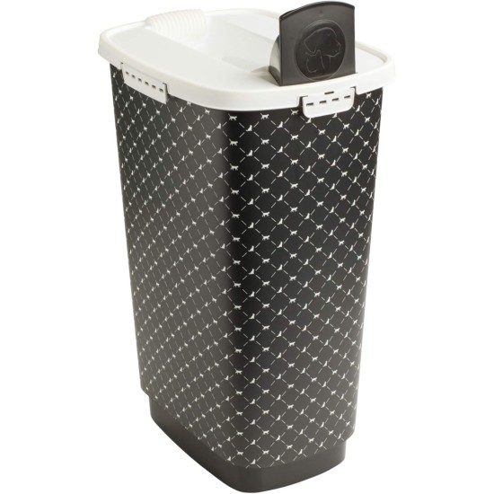 Rotho MyPet Cody Pet Food Container 50 L with Lid and Chute for Practical Dosing, Plastic (PP) BPA-Free, Pattern, 50 L (39.7 x 29.6 x 58.5 cm) Rotho MyPet Cody Pet Food Container 50 L with Lid and Chute for Practical Dosing, Plastic (PP) BPA-Free, Pattern, 50 L (39.7 x 29.6 x 58.5 cm)
