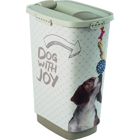 Rotho MyPet Cody Pet Food Container 50 L with Lid and Chute for Practical Dosing, Plastic (PP) BPA-Free, Pattern, 50 L (39.7 x 29.6 x 58.5 cm) Rotho MyPet Cody Pet Food Container 50 L with Lid and Chute for Practical Dosing, Plastic (PP) BPA-Free, Pattern, 50 L (39.7 x 29.6 x 58.5 cm)