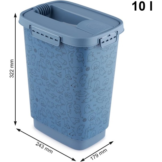 Rotho Storage Box for Pet Food, Plastic (Polypropylene), 10 Litre Volume, S Rotho Storage Box for Pet Food, Plastic (Polypropylene), 10 Litre Volume, S
