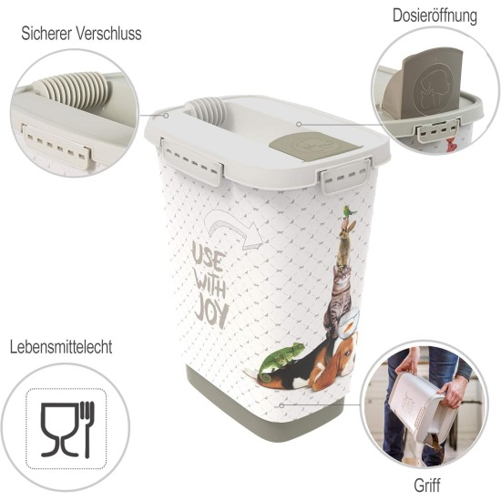 Rotho Storage Box for Pet Food, Plastic (Polypropylene), 10 Litre Volume, S Rotho Storage Box for Pet Food, Plastic (Polypropylene), 10 Litre Volume, S