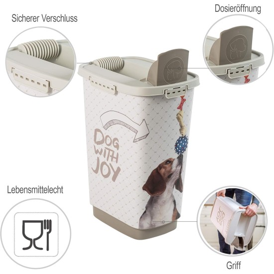 Rotho plastic pet food storage box (PP) with cat design - Cody dry food., medium Rotho plastic pet food storage box (PP) with cat design - Cody dry food., medium