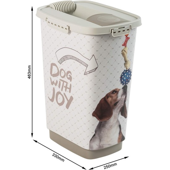 Rotho plastic pet food storage box (PP) with cat design - Cody dry food., medium Rotho plastic pet food storage box (PP) with cat design - Cody dry food., medium