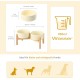 SPUNKYJUNKY Ceramic Dog Bowl Raised Feeding Bowl Water Bowl with Bamboo Stand for Medium and Large Dogs (850 ml, Beige) SPUNKYJUNKY Ceramic Dog Bowl Raised Feeding Bowl Water Bowl with Bamboo Stand for Medium and Large Dogs (850 ml, Beige)