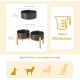 SPUNKYJUNKY Ceramic Dog Bowl Raised Feeding Bowl Water Bowl with Bamboo Stand for Medium and Large Dogs (850 ml, Beige) SPUNKYJUNKY Ceramic Dog Bowl Raised Feeding Bowl Water Bowl with Bamboo Stand for Medium and Large Dogs (850 ml, Beige)