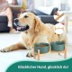 SPUNKYJUNKY Ceramic Dog Bowl Raised Feeding Bowl Water Bowl with Bamboo Stand for Medium and Large Dogs (850 ml, Beige) SPUNKYJUNKY Ceramic Dog Bowl Raised Feeding Bowl Water Bowl with Bamboo Stand for Medium and Large Dogs (850 ml, Beige)