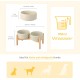 SPUNKYJUNKY Ceramic Dog Bowl Raised Feeding Bowl Water Bowl with Bamboo Stand for Medium and Large Dogs (850 ml, Beige) SPUNKYJUNKY Ceramic Dog Bowl Raised Feeding Bowl Water Bowl with Bamboo Stand for Medium and Large Dogs (850 ml, Beige)