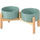 SPUNKYJUNKY Ceramic Dog Bowl Raised Feeding Bowl Water Bowl with Bamboo Stand for Medium and Large Dogs (850 ml, Beige) SPUNKYJUNKY Ceramic Dog Bowl Raised Feeding Bowl Water Bowl with Bamboo Stand for Medium and Large Dogs (850 ml, Beige)