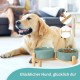 SPUNKYJUNKY Ceramic Dog Bowl Raised Feeding Bowl Water Bowl with Bamboo Stand for Medium and Large Dogs (850 ml, Beige) SPUNKYJUNKY Ceramic Dog Bowl Raised Feeding Bowl Water Bowl with Bamboo Stand for Medium and Large Dogs (850 ml, Beige)