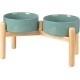 SPUNKYJUNKY Ceramic Dog Bowl Raised Feeding Bowl Water Bowl with Bamboo Stand for Medium and Large Dogs (850 ml, Beige) SPUNKYJUNKY Ceramic Dog Bowl Raised Feeding Bowl Water Bowl with Bamboo Stand for Medium and Large Dogs (850 ml, Beige)