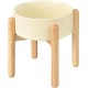 SPUNKYJUNKY Ceramic Dog Bowl Raised Feeding Bowl Water Bowl with Bamboo Stand for Medium and Large Dogs (850 ml, Beige) SPUNKYJUNKY Ceramic Dog Bowl Raised Feeding Bowl Water Bowl with Bamboo Stand for Medium and Large Dogs (850 ml, Beige)