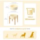 SPUNKYJUNKY Ceramic Dog Bowl Raised Feeding Bowl Water Bowl with Bamboo Stand for Medium and Large Dogs (850 ml, Beige) SPUNKYJUNKY Ceramic Dog Bowl Raised Feeding Bowl Water Bowl with Bamboo Stand for Medium and Large Dogs (850 ml, Beige)
