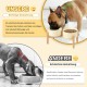 SPUNKYJUNKY Ceramic Dog Bowl Raised Feeding Bowl Water Bowl with Bamboo Stand for Medium and Large Dogs (850 ml, Beige) SPUNKYJUNKY Ceramic Dog Bowl Raised Feeding Bowl Water Bowl with Bamboo Stand for Medium and Large Dogs (850 ml, Beige)
