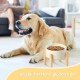 SPUNKYJUNKY Ceramic Dog Bowl Raised Feeding Bowl Water Bowl with Bamboo Stand for Medium and Large Dogs (850 ml, Beige) SPUNKYJUNKY Ceramic Dog Bowl Raised Feeding Bowl Water Bowl with Bamboo Stand for Medium and Large Dogs (850 ml, Beige)