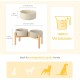 SPUNKYJUNKY Ceramic Dog Bowl Raised Feeding Bowl Water Bowl with Bamboo Stand for Medium and Large Dogs (850 ml, Beige) SPUNKYJUNKY Ceramic Dog Bowl Raised Feeding Bowl Water Bowl with Bamboo Stand for Medium and Large Dogs (850 ml, Beige)