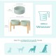 SPUNKYJUNKY Ceramic Dog Bowl Raised Feeding Bowl Water Bowl with Bamboo Stand for Medium and Large Dogs (850 ml, Beige) SPUNKYJUNKY Ceramic Dog Bowl Raised Feeding Bowl Water Bowl with Bamboo Stand for Medium and Large Dogs (850 ml, Beige)