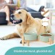 SPUNKYJUNKY Ceramic Dog Bowl Raised Feeding Bowl Water Bowl with Bamboo Stand for Medium and Large Dogs (850 ml, Beige) SPUNKYJUNKY Ceramic Dog Bowl Raised Feeding Bowl Water Bowl with Bamboo Stand for Medium and Large Dogs (850 ml, Beige)