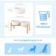SPUNKYJUNKY Ceramic Dog Bowl Raised Feeding Bowl Water Bowl with Bamboo Stand for Medium and Large Dogs (850 ml, Beige) SPUNKYJUNKY Ceramic Dog Bowl Raised Feeding Bowl Water Bowl with Bamboo Stand for Medium and Large Dogs (850 ml, Beige)
