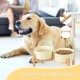 SPUNKYJUNKY Ceramic Dog Bowl Raised Feeding Bowl Water Bowl with Bamboo Stand for Medium and Large Dogs (850 ml, Beige) SPUNKYJUNKY Ceramic Dog Bowl Raised Feeding Bowl Water Bowl with Bamboo Stand for Medium and Large Dogs (850 ml, Beige)