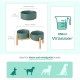 SPUNKYJUNKY Ceramic Dog Bowl Raised Feeding Bowl Water Bowl with Bamboo Stand for Medium and Large Dogs (850 ml, Beige) SPUNKYJUNKY Ceramic Dog Bowl Raised Feeding Bowl Water Bowl with Bamboo Stand for Medium and Large Dogs (850 ml, Beige)