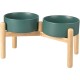 SPUNKYJUNKY Ceramic Dog Bowl Raised Feeding Bowl Water Bowl with Bamboo Stand for Medium and Large Dogs (850 ml, Beige) SPUNKYJUNKY Ceramic Dog Bowl Raised Feeding Bowl Water Bowl with Bamboo Stand for Medium and Large Dogs (850 ml, Beige)