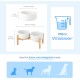 SPUNKYJUNKY Ceramic Dog Bowl Raised Feeding Bowl Water Bowl with Bamboo Stand for Medium and Large Dogs (850 ml, Beige) SPUNKYJUNKY Ceramic Dog Bowl Raised Feeding Bowl Water Bowl with Bamboo Stand for Medium and Large Dogs (850 ml, Beige)