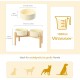 SPUNKYJUNKY Ceramic Dog Bowl Raised Feeding Bowl Water Bowl with Bamboo Stand for Medium and Large Dogs (850 ml, Beige) SPUNKYJUNKY Ceramic Dog Bowl Raised Feeding Bowl Water Bowl with Bamboo Stand for Medium and Large Dogs (850 ml, Beige)