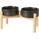 SPUNKYJUNKY Ceramic Dog Bowl Raised Feeding Bowl Water Bowl with Bamboo Stand for Medium and Large Dogs (850 ml, Beige) SPUNKYJUNKY Ceramic Dog Bowl Raised Feeding Bowl Water Bowl with Bamboo Stand for Medium and Large Dogs (850 ml, Beige)