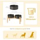 SPUNKYJUNKY Ceramic Dog Bowl Raised Feeding Bowl Water Bowl with Bamboo Stand for Medium and Large Dogs (850 ml, Beige) SPUNKYJUNKY Ceramic Dog Bowl Raised Feeding Bowl Water Bowl with Bamboo Stand for Medium and Large Dogs (850 ml, Beige)