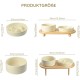 SPUNKYJUNKY Ceramic Dog Bowl Set Anti Sling Bowl with Bamboo Stand for Cats and Dogs (Beige) SPUNKYJUNKY Ceramic Dog Bowl Set Anti Sling Bowl with Bamboo Stand for Cats and Dogs (Beige)