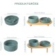 SPUNKYJUNKY Ceramic Dog Bowl Set Anti Sling Bowl with Bamboo Stand for Cats and Dogs (Beige) SPUNKYJUNKY Ceramic Dog Bowl Set Anti Sling Bowl with Bamboo Stand for Cats and Dogs (Beige)