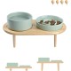 SPUNKYJUNKY Ceramic Dog Bowl Set Anti Sling Bowl with Bamboo Stand for Cats and Dogs (Beige) SPUNKYJUNKY Ceramic Dog Bowl Set Anti Sling Bowl with Bamboo Stand for Cats and Dogs (Beige)