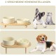 SPUNKYJUNKY Ceramic Dog Bowl Set Anti Sling Bowl with Bamboo Stand for Cats and Dogs (Beige) SPUNKYJUNKY Ceramic Dog Bowl Set Anti Sling Bowl with Bamboo Stand for Cats and Dogs (Beige)
