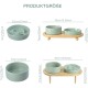 SPUNKYJUNKY Ceramic Dog Bowl Set Anti Sling Bowl with Bamboo Stand for Cats and Dogs (Beige) SPUNKYJUNKY Ceramic Dog Bowl Set Anti Sling Bowl with Bamboo Stand for Cats and Dogs (Beige)