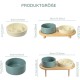 SPUNKYJUNKY Ceramic Dog Bowl Set Anti Sling Bowl with Bamboo Stand for Cats and Dogs (Beige) SPUNKYJUNKY Ceramic Dog Bowl Set Anti Sling Bowl with Bamboo Stand for Cats and Dogs (Beige)
