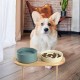 SPUNKYJUNKY Ceramic Dog Bowl Set Anti Sling Bowl with Bamboo Stand for Cats and Dogs (Beige) SPUNKYJUNKY Ceramic Dog Bowl Set Anti Sling Bowl with Bamboo Stand for Cats and Dogs (Beige)