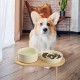 SPUNKYJUNKY Ceramic Dog Bowl Set Anti Sling Bowl with Bamboo Stand for Cats and Dogs (Beige) SPUNKYJUNKY Ceramic Dog Bowl Set Anti Sling Bowl with Bamboo Stand for Cats and Dogs (Beige)