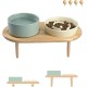 SPUNKYJUNKY Ceramic Dog Bowl Set Anti Sling Bowl with Bamboo Stand for Cats and Dogs (Beige) SPUNKYJUNKY Ceramic Dog Bowl Set Anti Sling Bowl with Bamboo Stand for Cats and Dogs (Beige)